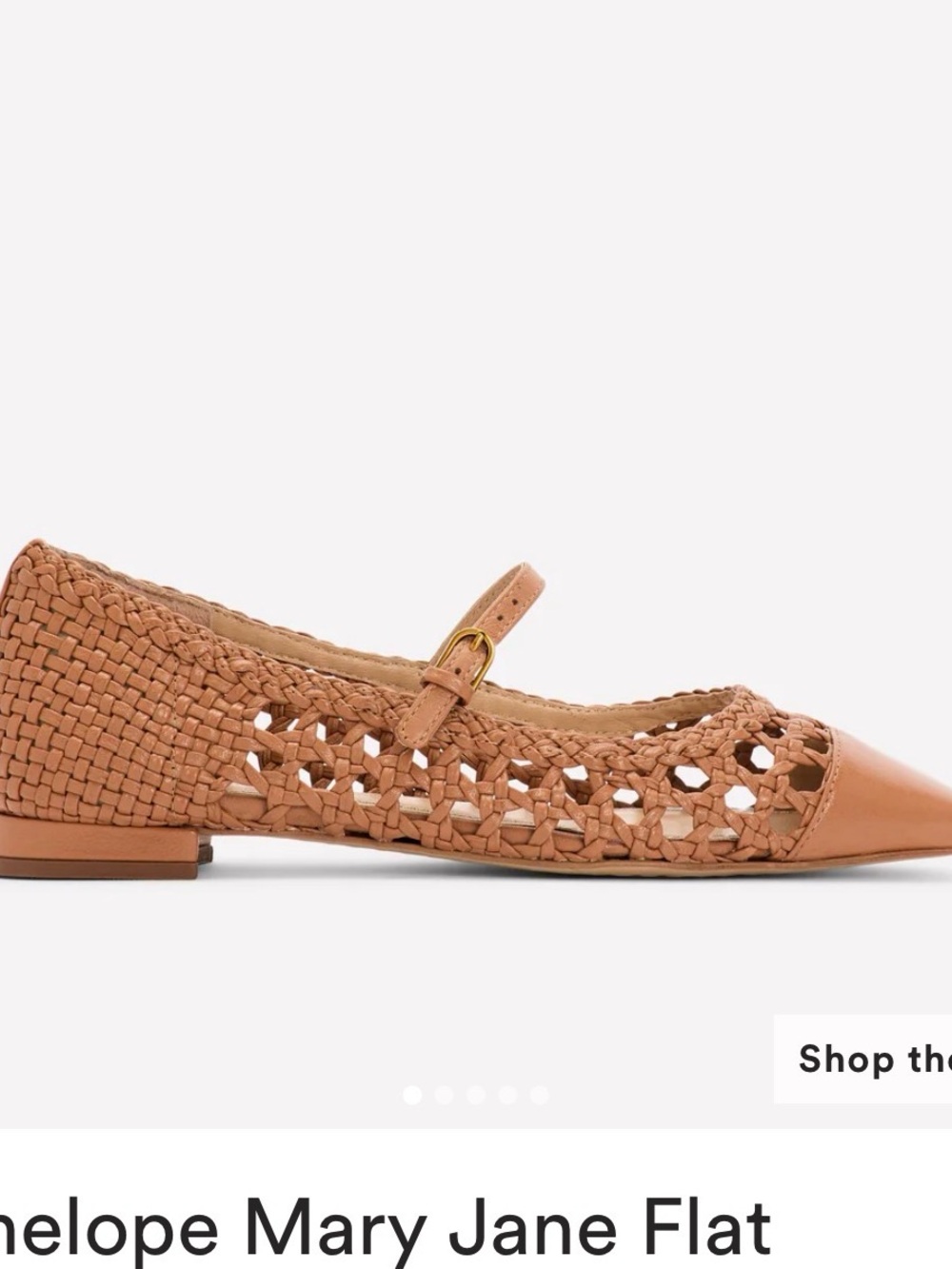 Boden Woven Penelope Mary Jane Flat in Tan